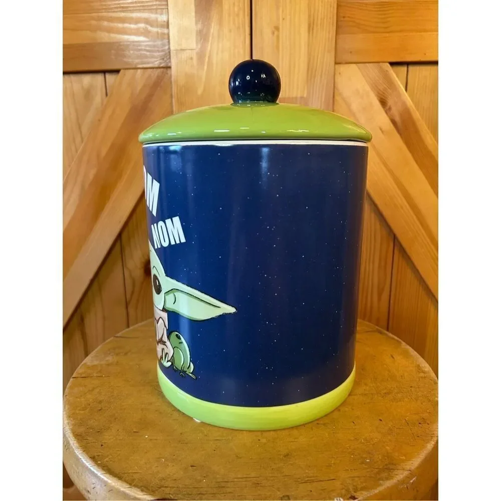 Star Wars Grogu Baby Yoda Frogs Ceramic Canister Nom Nom Nom Cookie Jar (7828)